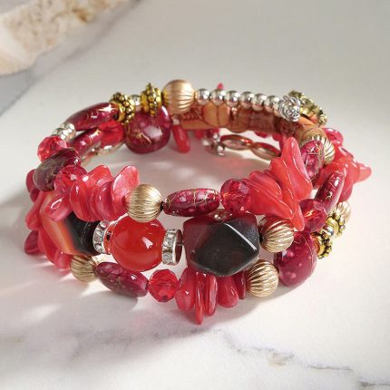 Stunning Bohemia Beads Multi Strand Brilliant Bracelet for Women and Girls - VAIRAVI