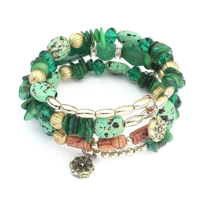 Wonderful Bohemia Beads Multi Strand Swanky Bracelet for Women and Girls - VAIRAVI