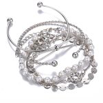Set of 5 Silver Plated Boho Bracelets - VAIRAVI