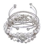 Set of 5 Silver Plated Boho Bracelets - VAIRAVI