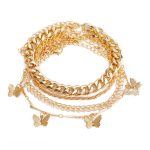 Mesmerizing Butterfly Multi Strand Gold Plated Bracelet For Women and Girls - VAIRAVI