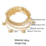Mesmerizing Butterfly Multi Strand Gold Plated Bracelet For Women and Girls - VAIRAVI
