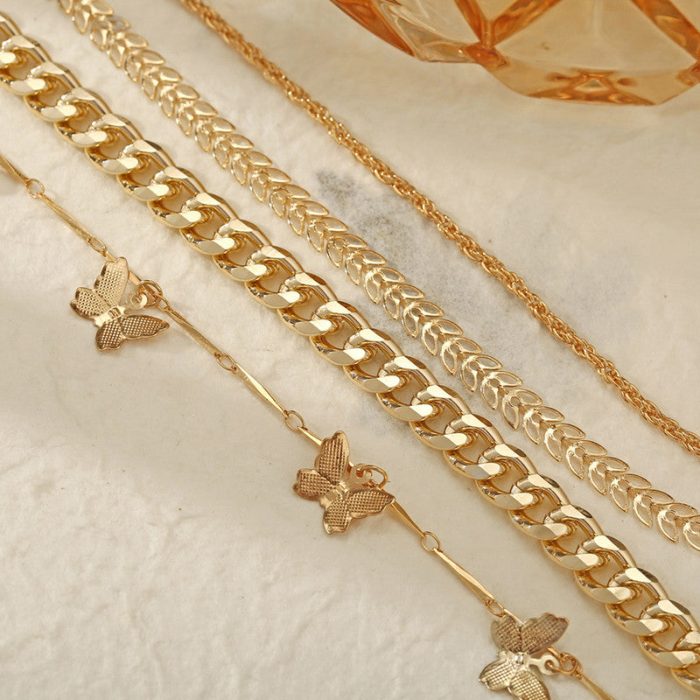 Mesmerizing Butterfly Multi Strand Gold Plated Bracelet For Women and Girls - VAIRAVI