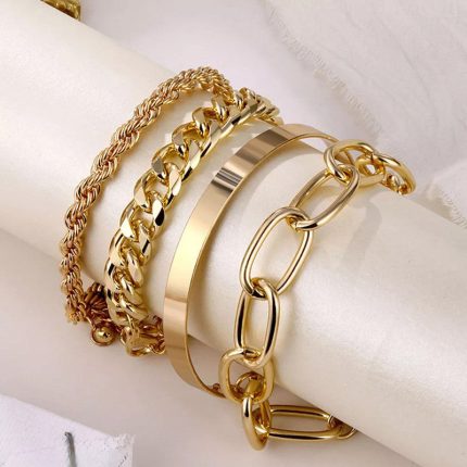 Stunning Gold Plated Multi Strand Bracelet Jewellery For Women - VAIRAVI