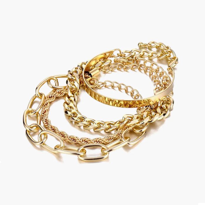 Stunning Gold Plated Multi Strand Bracelet Jewellery For Women - VAIRAVI
