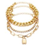 Sparkling Gold Plated Multi Strand Bracelet For Women - VAIRAVI