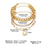 Sparkling Gold Plated Multi Strand Bracelet For Women - VAIRAVI