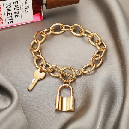 Gold-Toned Gold Plated With A Lock and Key - VAIRAVI