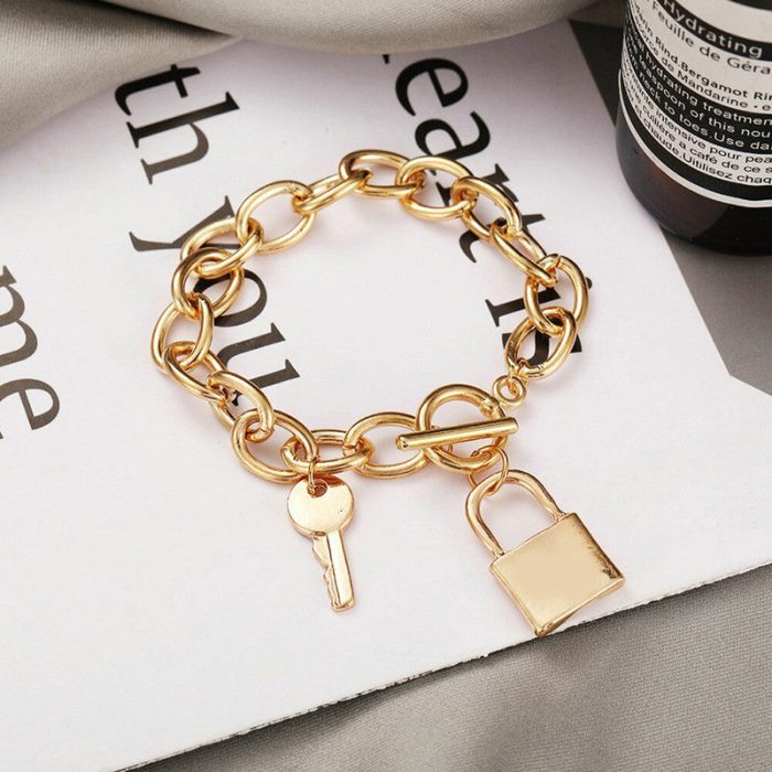 Gold-Toned Gold Plated With A Lock and Key - VAIRAVI