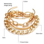 Gold-Toned Gold Plated Set of 4 Stackable Bracelets - VAIRAVI