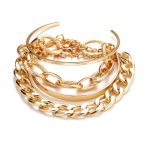 Gold-Toned Gold Plated Set of 4 Stackable Bracelets - VAIRAVI
