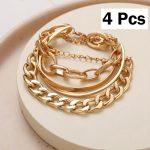 Gold-Toned Gold Plated Bracelets (Set of 4) - VAIRAVI
