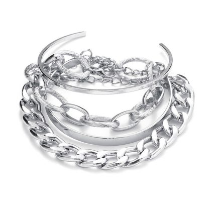 Silver Plated Cuff Bracelets (Set of 4) - VAIRAVI