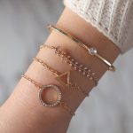 Gold Toned Gold Plated Contemporary Stackable Bracelet (Pack of 4) - VAIRAVI