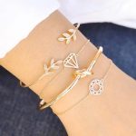 Gold-Toned Gold Plated Contemporary Stackable Bracelet (Pack of 4) - VAIRAVI