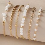 Gold Plated Contemporary Stackable Korean Bracelet (Pack of 6) - VAIRAVI