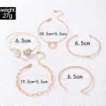 Gold Plated Gold Toned Contemporary Stackable Korean Bracelet (Pack of 5) - VAIRAVI