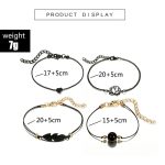 Black Silver Toned Contemporary Bracelet (Pack of 4) - VAIRAVI