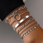Silver Toned Silver Plated Contemporary Stackable Bracelet (Pack of 6) - VAIRAVI
