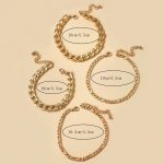 Gold Toned and Gold-Plated Trendy Stackable Bracelet (Pack of 4) - VAIRAVI