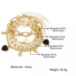 Gold Plated Heart-Star Contemporary Bracelet (Pack of 4) - VAIRAVI