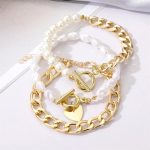 Gold Plated Set of 3 Heart inspired Contemporary Bracelet Set For Women and Girls - VAIRAVI