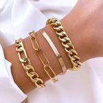 Gold Plated Toned Contemporary Bracelet (Pack of 4) - VAIRAVI