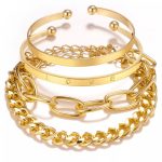 Gold-Toned Gold-Plated Love Contemporary Bracelet (Pack of 4) - VAIRAVI