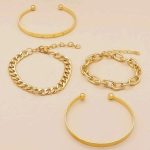 Gold-Toned Gold-Plated Love Contemporary Bracelet (Pack of 4) - VAIRAVI