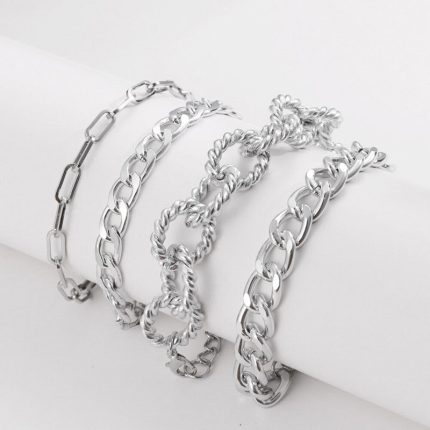 Silver-Plated Contemporary Bracelet (Pack of 4) - VAIRAVI