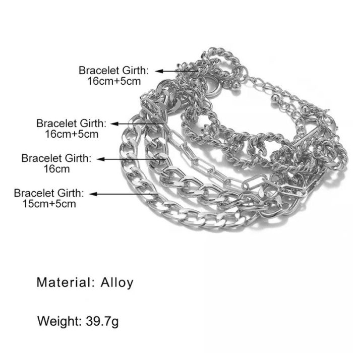 Silver-Plated Contemporary Bracelet (Pack of 4) - VAIRAVI