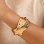 Gold-Plated Bangle-Style Cuff Bracelet For Women And Girls - VAIRAVI