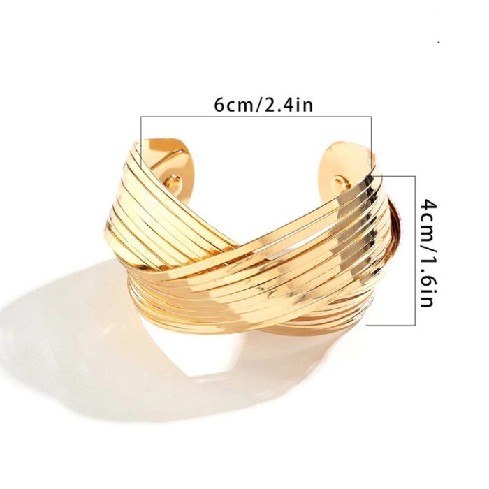 Gold-Plated Bangle-Style Cuff Bracelet For Women And Girls - VAIRAVI