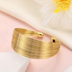 Gold-Plated Bangle-Style Cuff Bracelet For Women And Girls - VAIRAVI