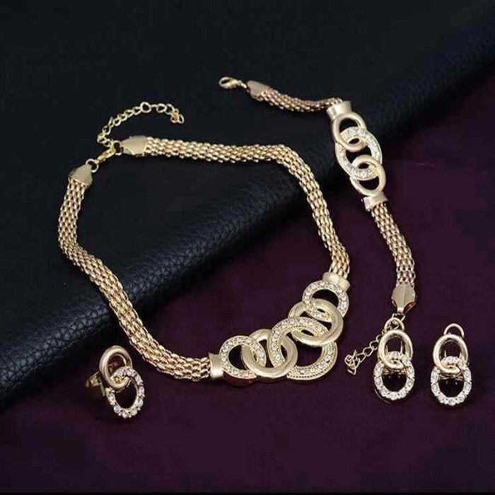 Stunning AD Vintage Statement Necklace Earrings Bracelet Ring for Women and Girls - VAIRAVI