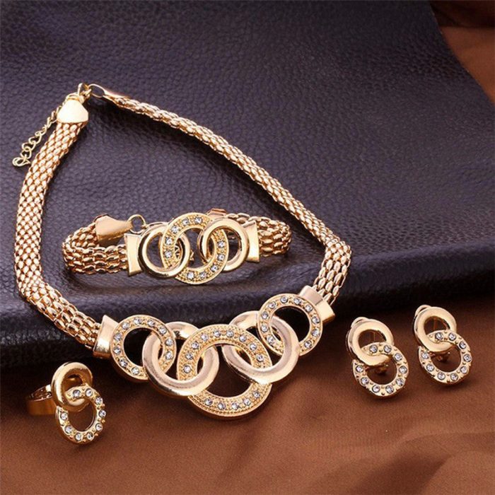 Stunning AD Vintage Statement Necklace Earrings Bracelet Ring for Women and Girls - VAIRAVI