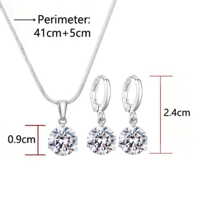 Silver Plated CZ Stone-Studded Colorful Anti Tarnish Pendant Set - Image 20
