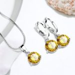 Silver Plated CZ Stone-Studded Colorful Anti Tarnish Pendant Set - Image 27