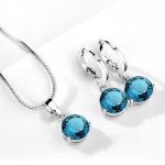 Silver Plated CZ Stone-Studded Colorful Anti Tarnish Pendant Set - Image 29