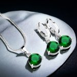 Silver Plated CZ Stone-Studded Colorful Anti Tarnish Pendant Set - Image 12