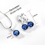 Silver Plated CZ Stone-Studded Colorful Anti Tarnish Pendant Set - Image 31