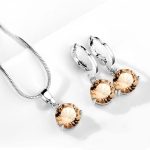 Silver Plated CZ Stone-Studded Colorful Anti Tarnish Pendant Set - Image 35