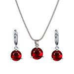 Silver Plated CZ Stone-Studded Colorful Anti Tarnish Pendant Set - Image 44
