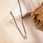 Gold Plated Round Shaped Floral Mangalsutra with Chain for Women - Image 2
