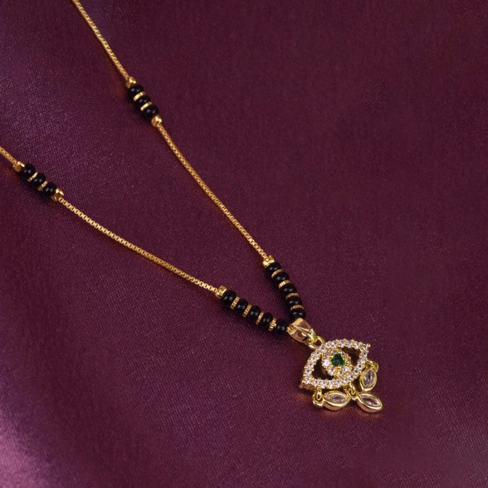 Gold Plated Evil Eye Shaped Mangalsutra with Chain for Women - Image 9