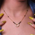 Gold Plated Round Shaped Mangalsutra with Chain for Women - Image 3