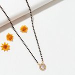 Gold Plated Round Shaped Mangalsutra with Chain for Women - Image 3