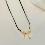 Gold Plated Bow Shaped Mangalsutra with Chain for Women - Image 4