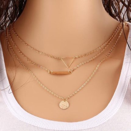 Fashionable Geometric Multi Layered Ravishing Necklace For Women - VAIRAVI