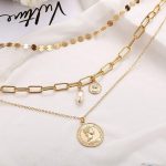 Gold Plated Trending Coin inspired Layered Necklace For Women - VAIRAVI